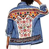 Chaqueta vaquera de patchwork de mujer gitana